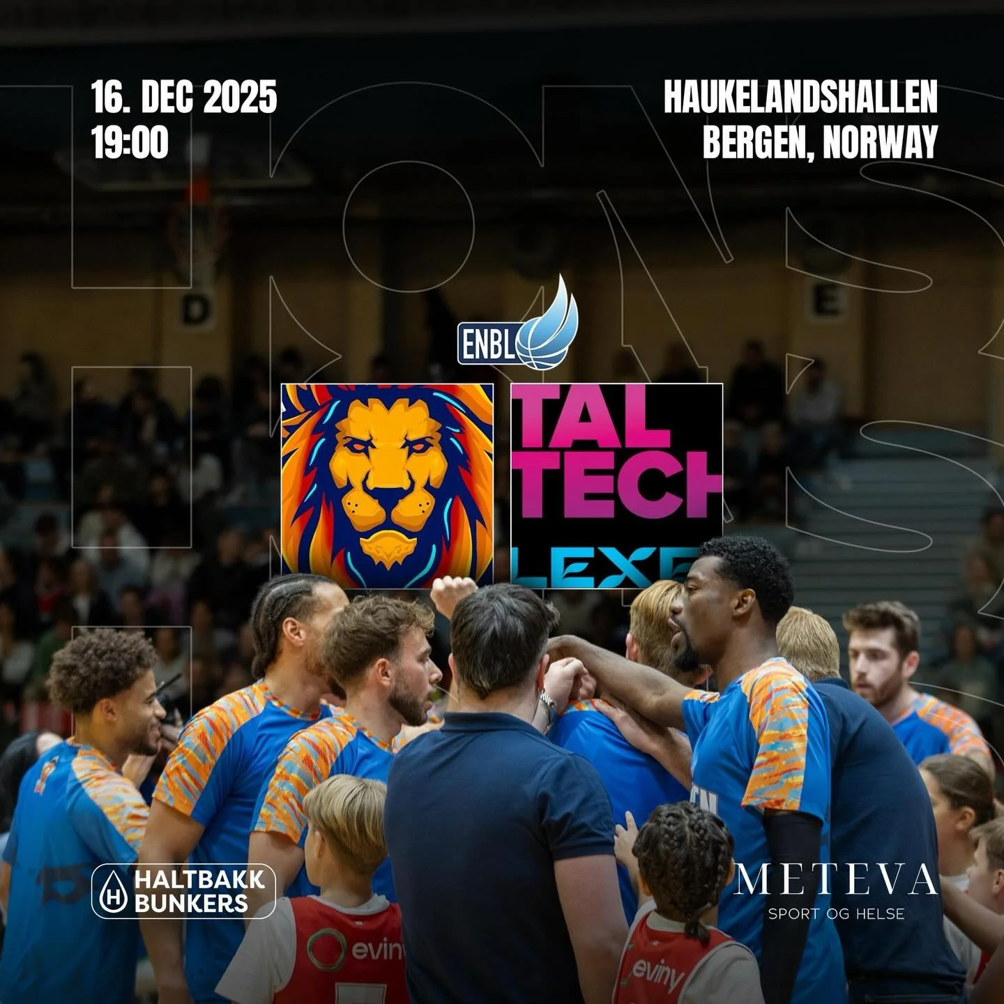 🏀🔥 ENBL 16. desember - Velkommen til Basketfest i Haukelandshallen!

Tirsdag 16. desember kl. 19:00 m&oslash;ter Fyllingen Lions 🇳🇴 @taltechbasketball 🇪🇪 i sesongens tredje hjemmekamp i European North Basketball League @enbleague! 

D&oslash;re