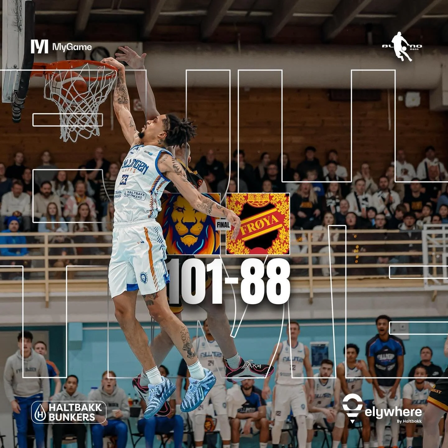 Vi er et steg n&aelig;rmere seriegullet - takk for kampen froyabasket 🔥 Siste kamp s&oslash;ndag kl. 17.00 i Fyllingsdalen idrettshall!