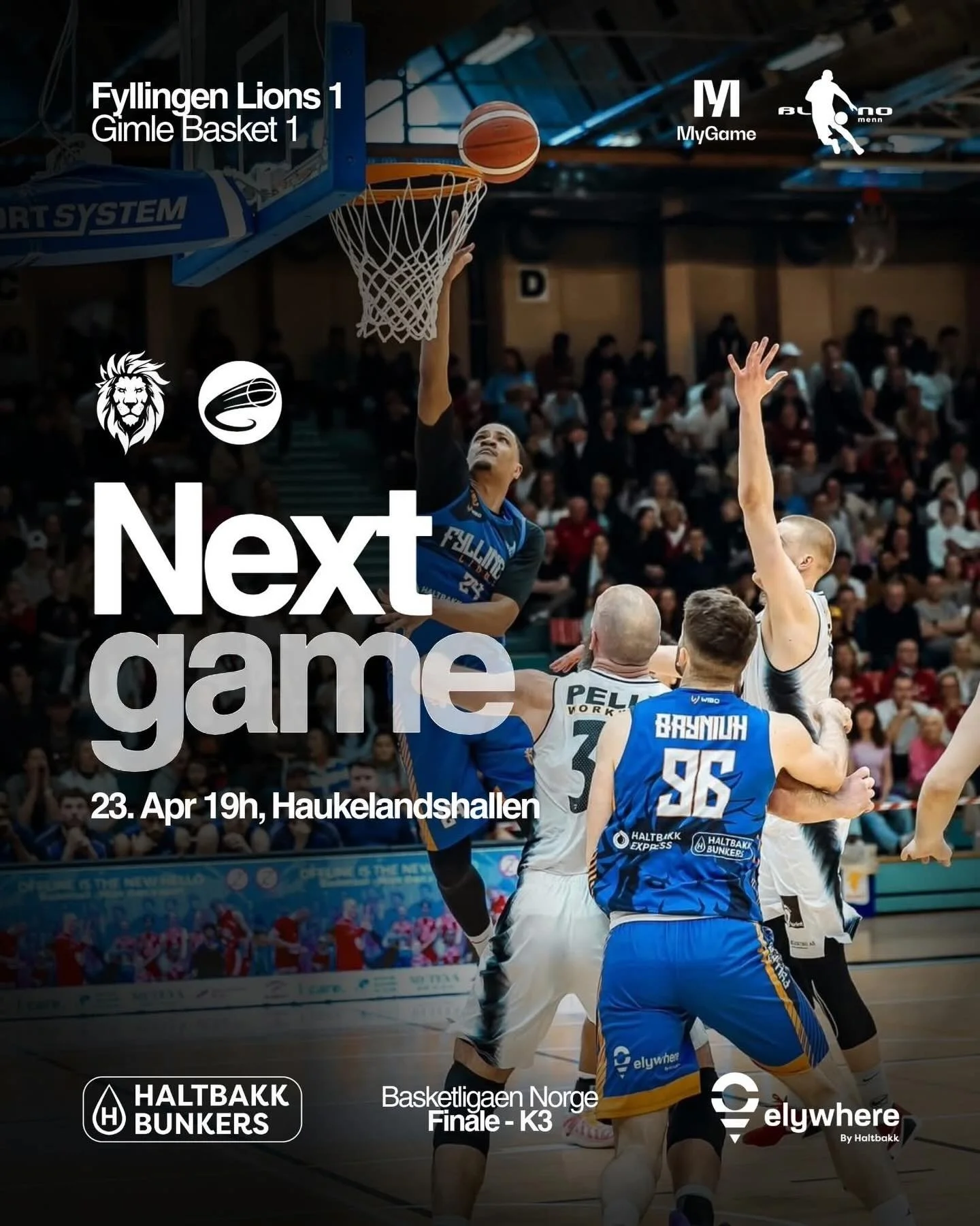 Basketfesten fortsetter i Haukelandhallen torsdag kl. 19.00 n&aring;r Fyllingen Lions m&oslash;ter Gimle til 3. finalekamp. Stillingen er 1-1!