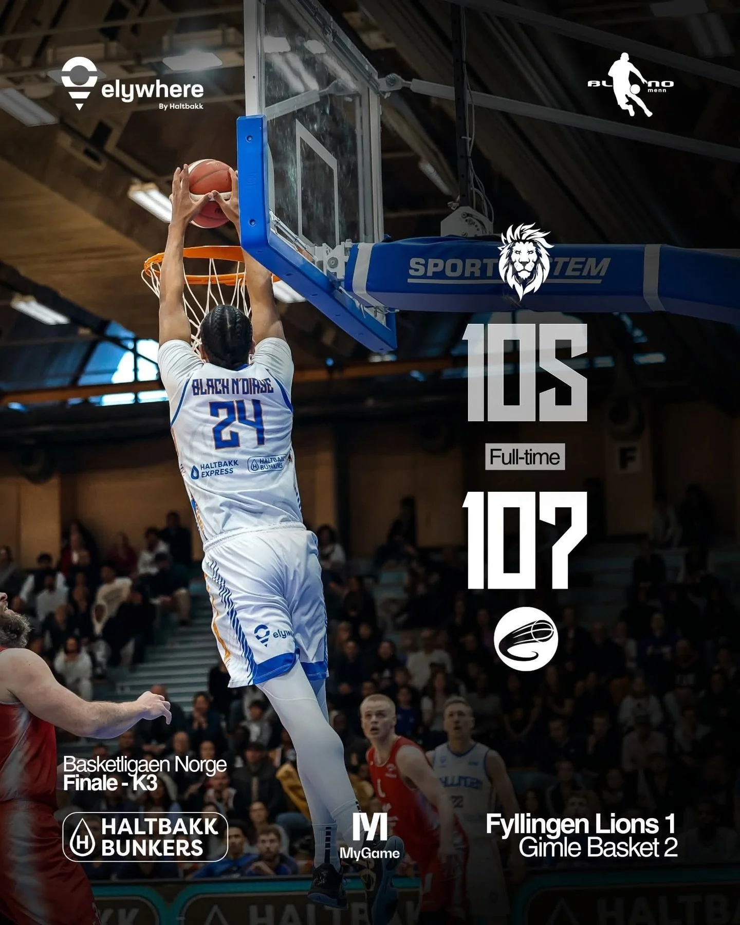 Takk for kampen Gimle! Vi sees til ny kamp f&oslash;rstkommende mandag i Haukelandshallen 🦁