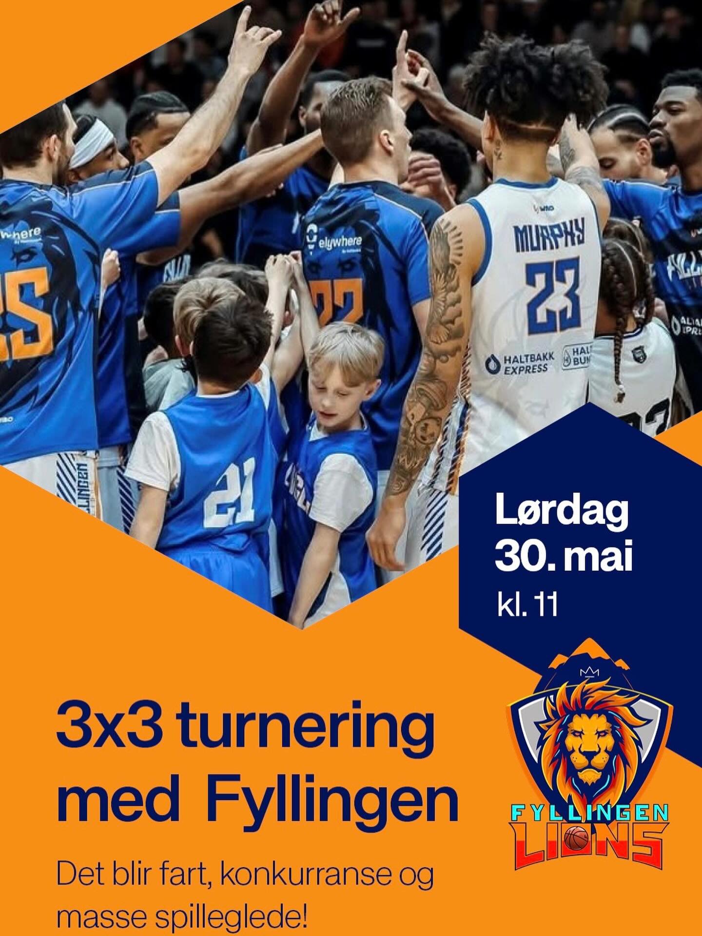 AKTIVITETSDAG P&Aring; OASEN 30. mai kl. 11.00&ndash;15.00. Fyllingen Basket og @oasen_senter inviterer til en actionfylt dag med Fyllingen Lions aktivitetsdag &amp; 3x3! 🏀💥

Det blir full tr&oslash;kk med basketball, aktiviteter, konkurranser, mas