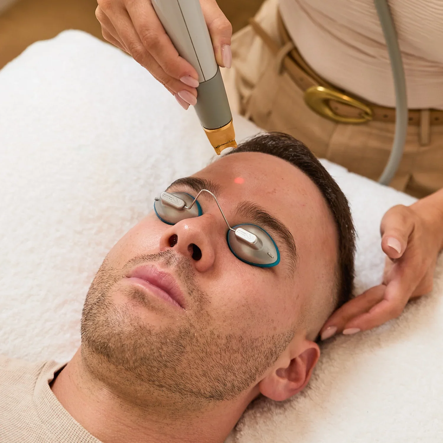 Laser Genesis treatment for skin texture and redness at Calgary clinic.