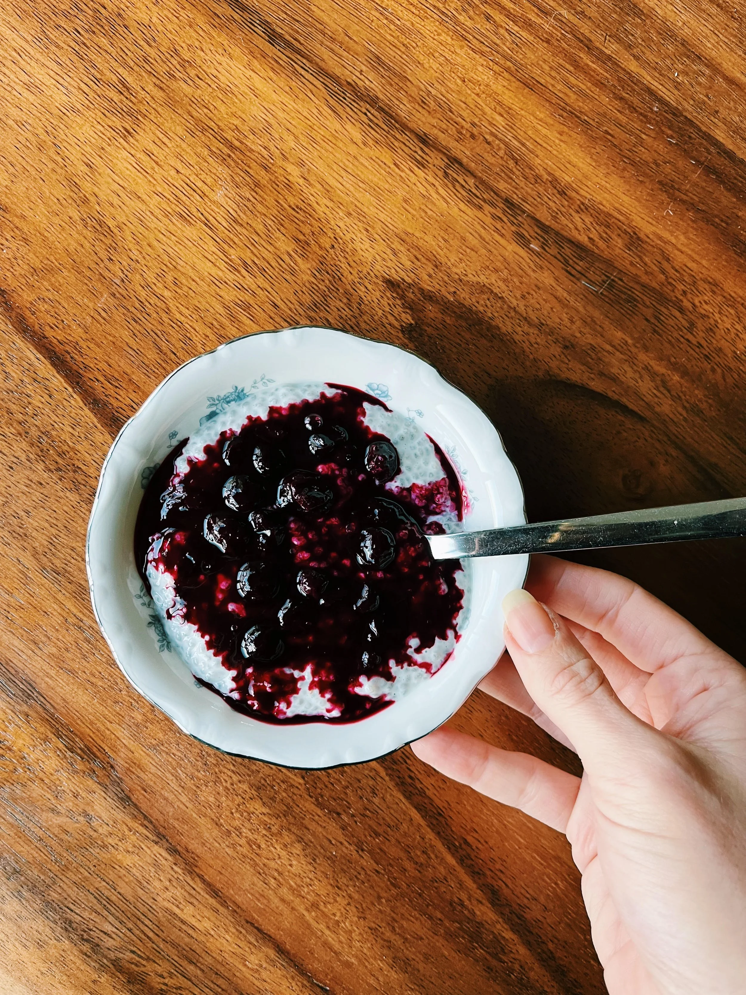 Chia Seed Pudding with Blueberry Coulis