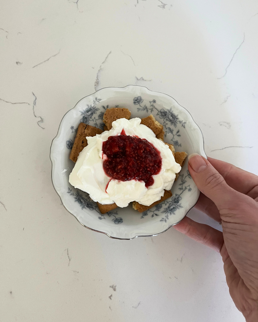 “Cheesecake” with Raspberry Chia Seed Jam