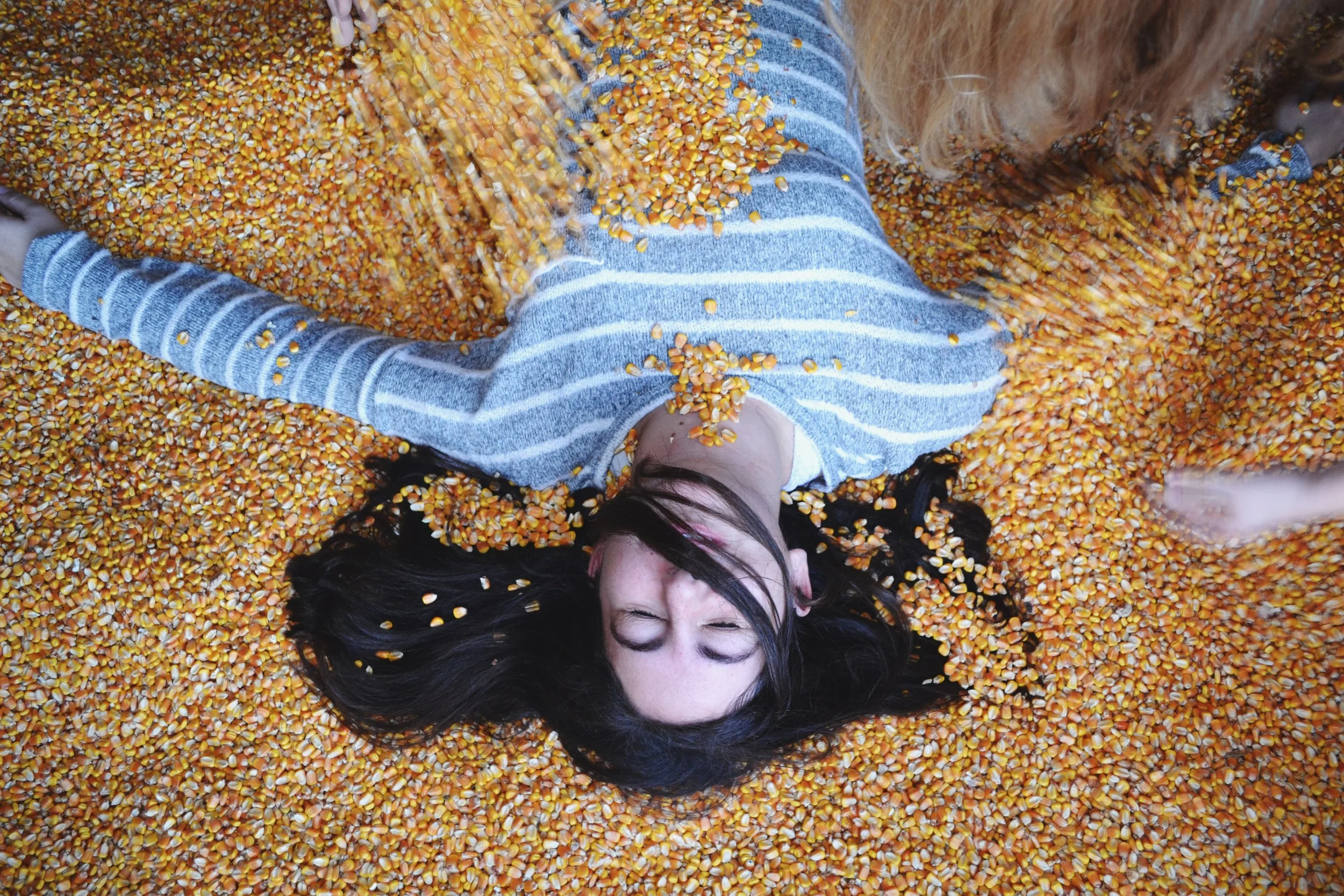 so this is gayce lying down in corn 