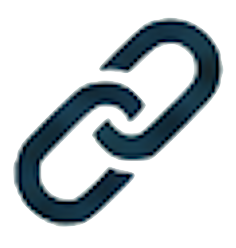 An icon of a chain link, symbolizing a hyperlink or connection.