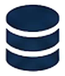 Stack of three blue database icons