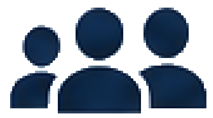 Silhouette of a group of four people