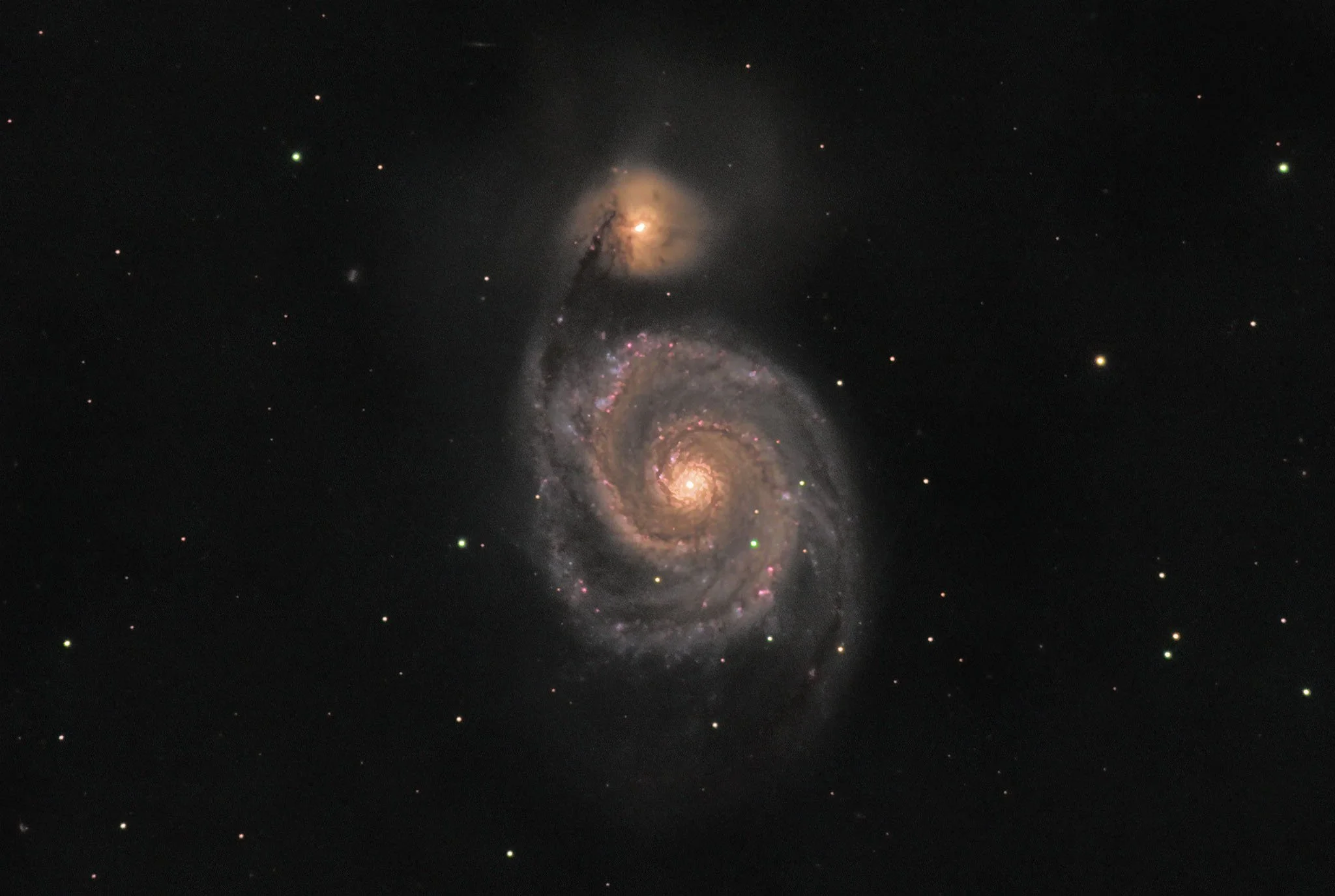 The Whirlpool Galaxy and its gravitationally-interacting companion