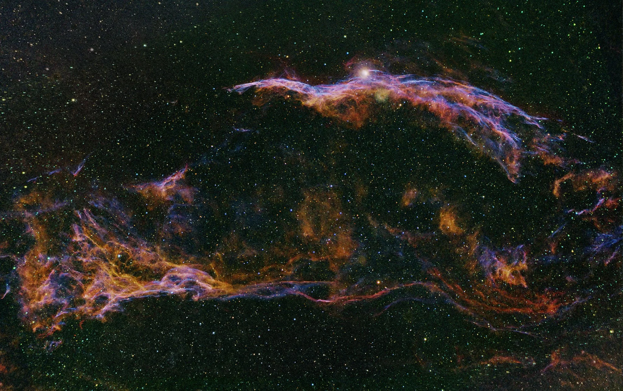 The West Veil Nebula in hydrogen and oxygen