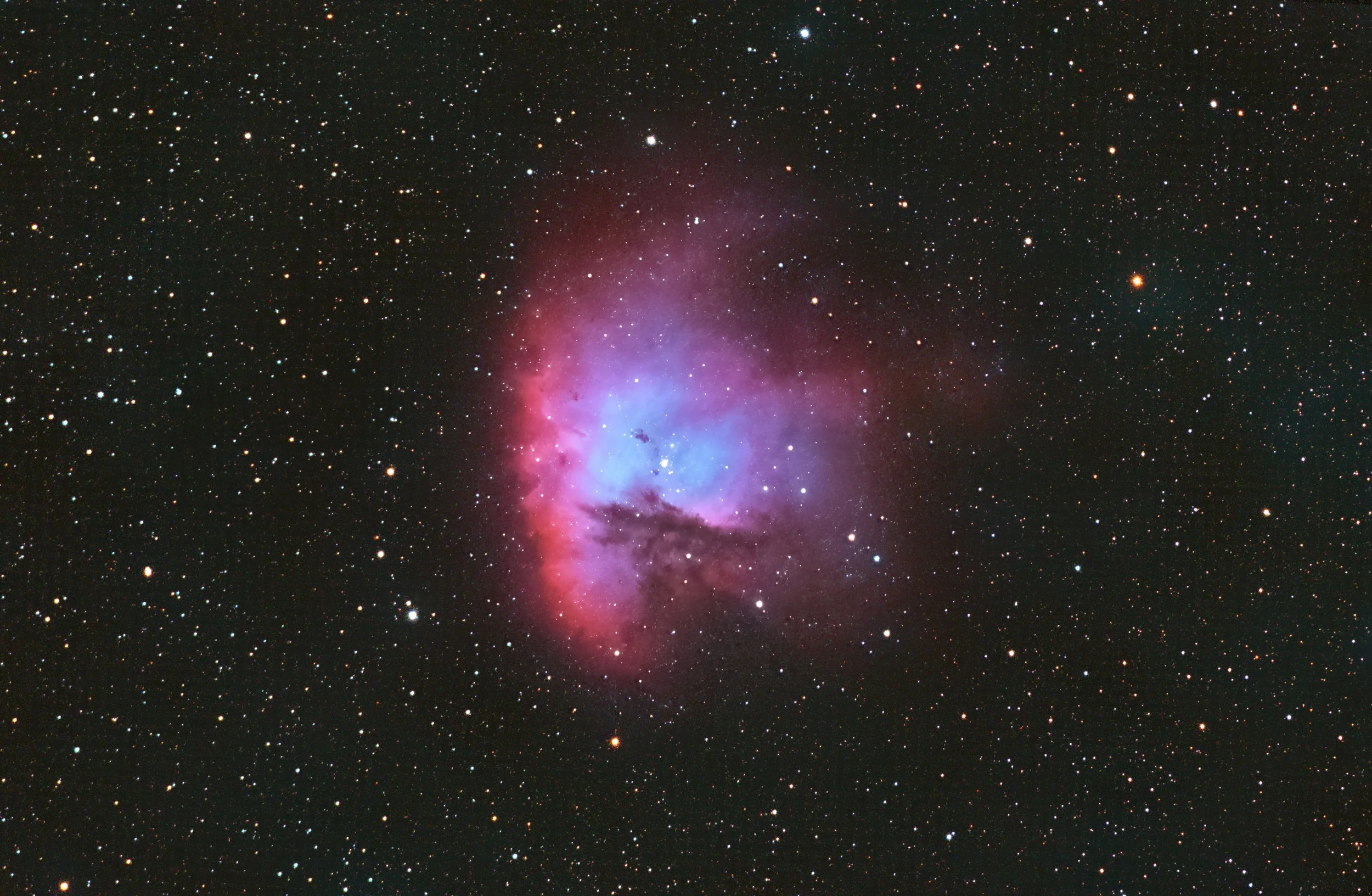 The Cave Nebula in hydrogen and oxygen