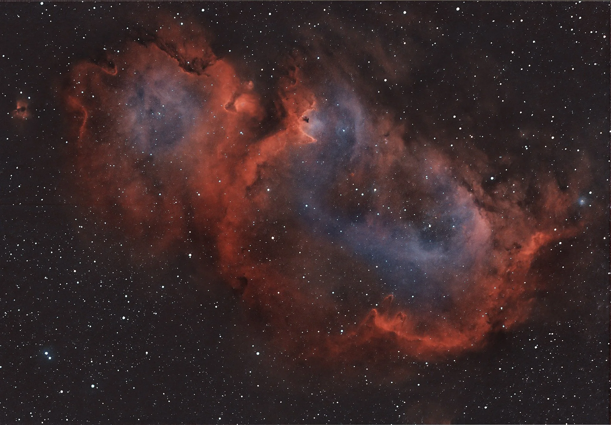 The Soul Nebula at hydrogen and oxygen wavelengths