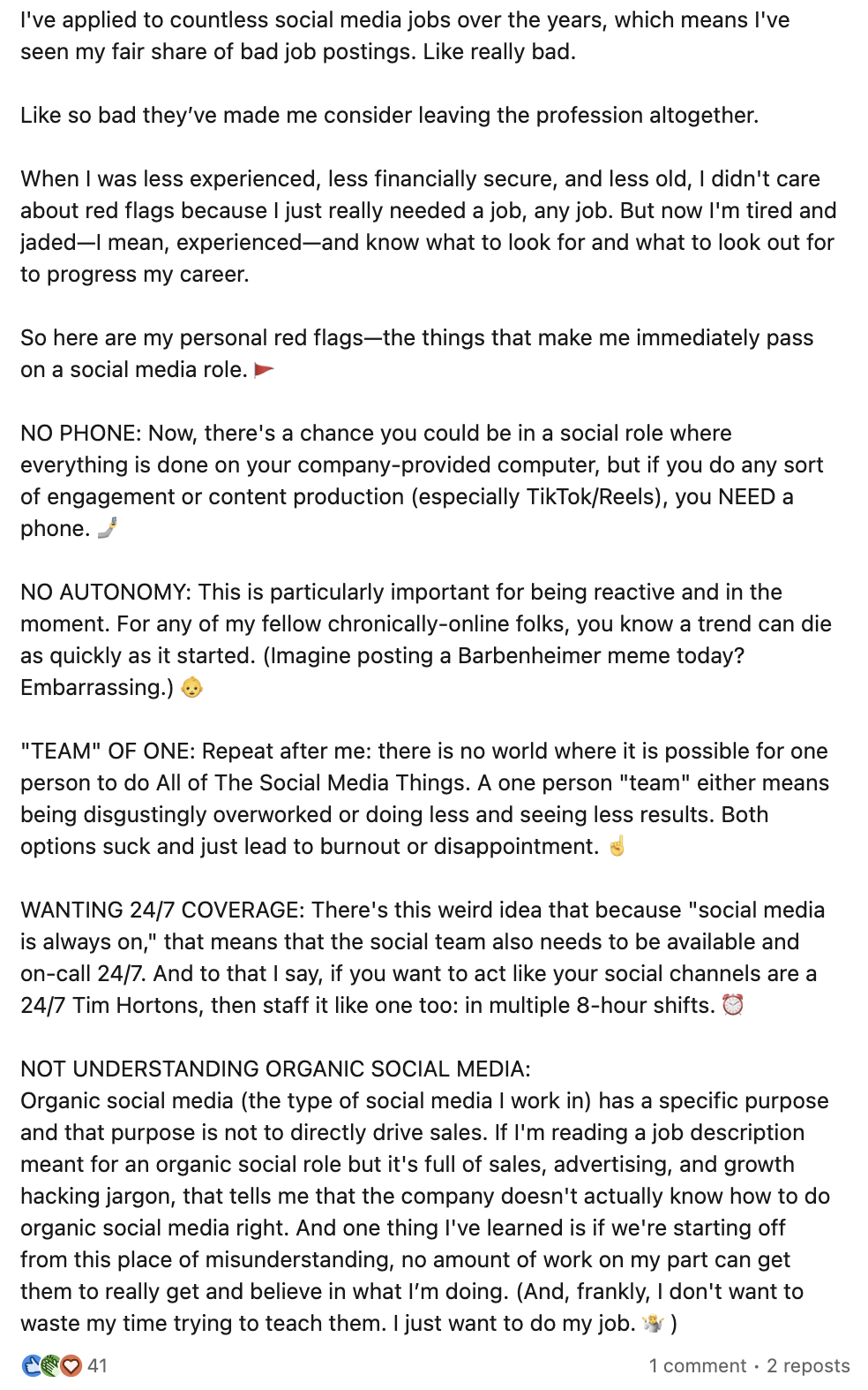 Social Media Manager's Industry "Red Flags"
