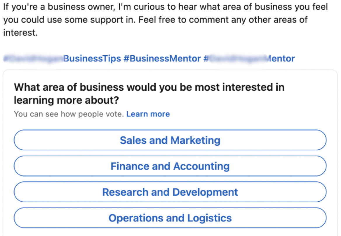 Business Coach &amp; Mentor's Poll