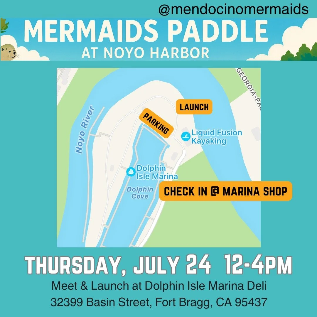 🧜&zwj;♀️💦 Hey Merhana! Friendly reminder&hellip;

✨ MERMAIDS PADDLE &ndash; THURSDAY, JULY 24
 🕛 Noon&ndash;4PM | 📍 Noyo Harbor

Bring your paddleboard, kayak, floaties, or fins and let&rsquo;s float together!&nbsp;

 📍 Meet at Dolphin Isle Mari