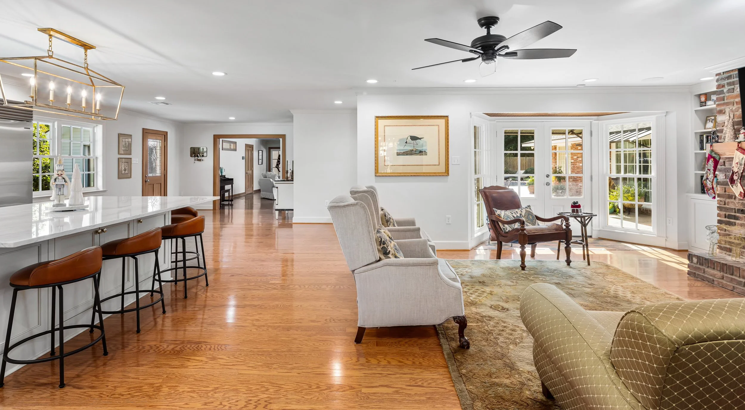 Hardwood flooring pairs excellently with open floor plans.