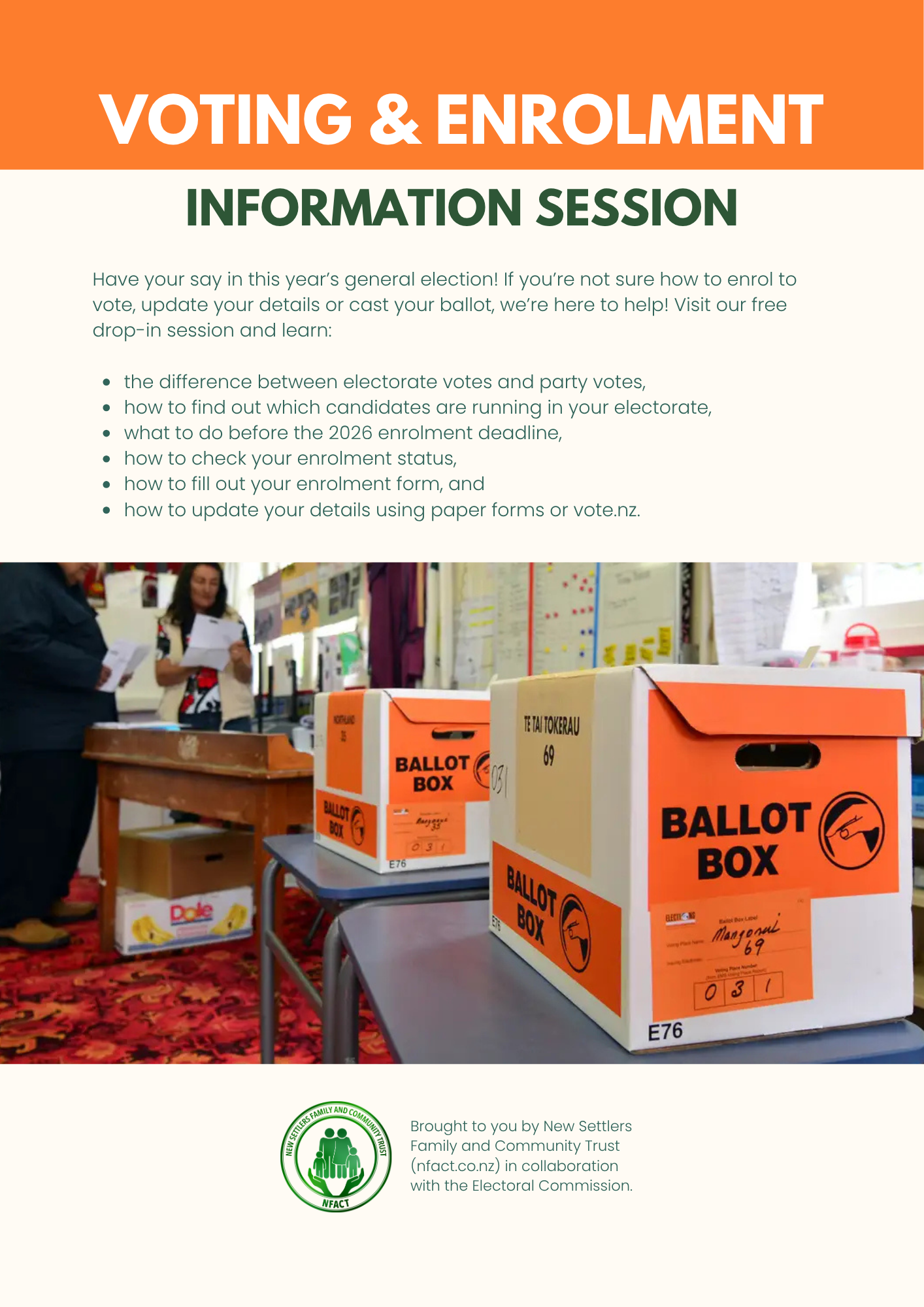 Voting and Enrolment Information Session [New Lynn]