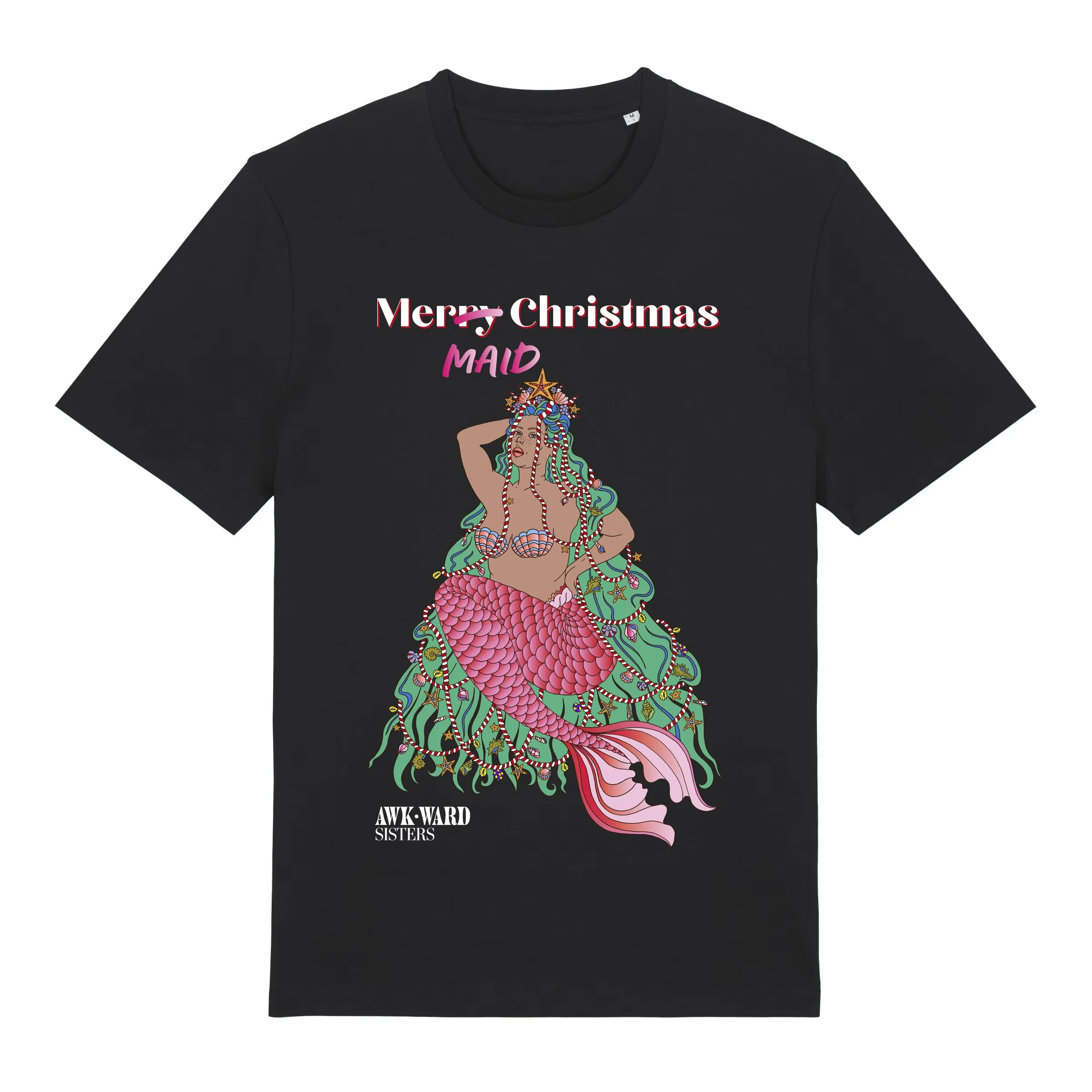 MER(RY)MAID CHRISTMAS T-SHIRT - Black