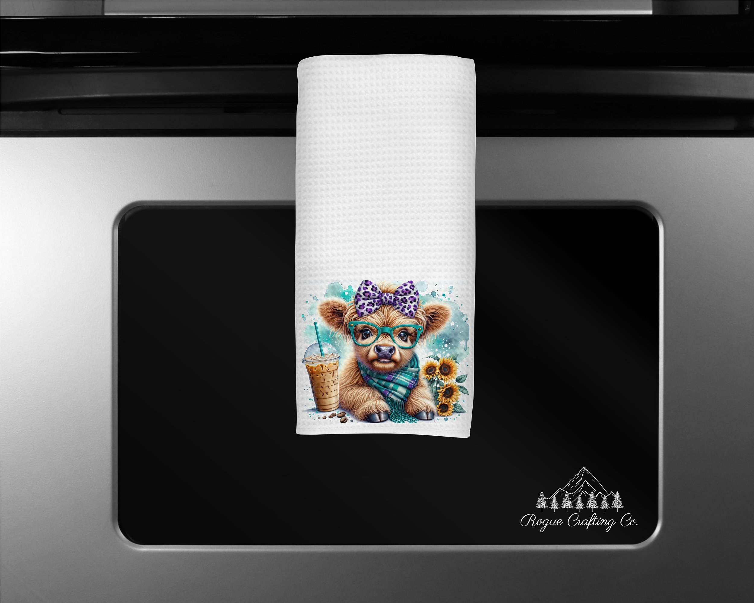 ☕ Moos & Cold Brews Waffle-Weave Towel