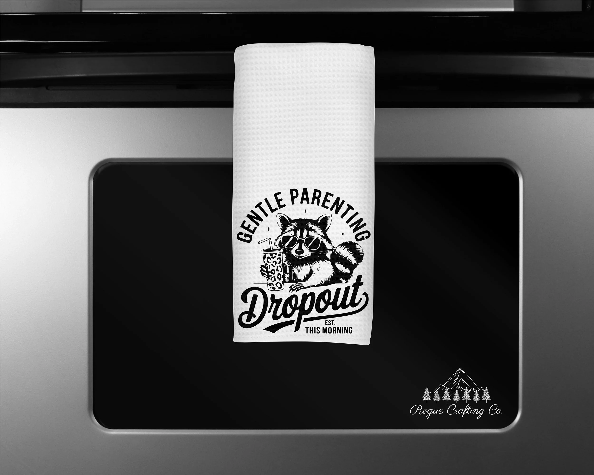 🦝 Gentle Parenting Dropout Waffle-Weave Towel