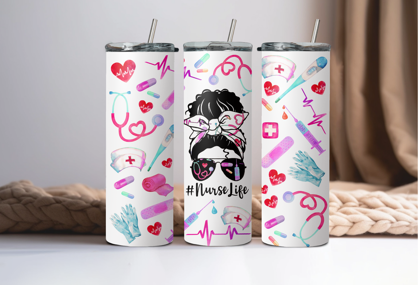 #NurseLife Curly Tumbler