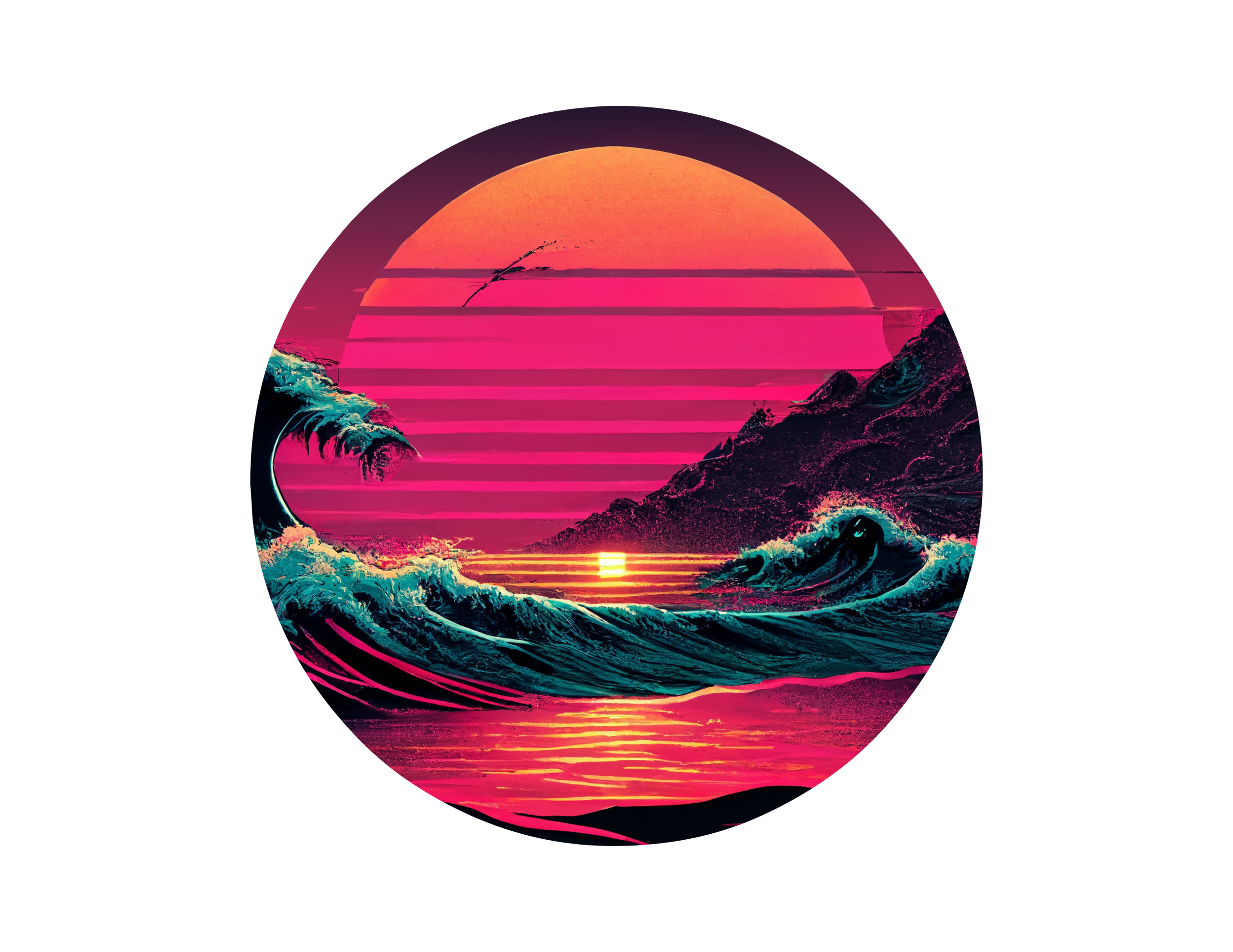 Ocean Sunset Keychain