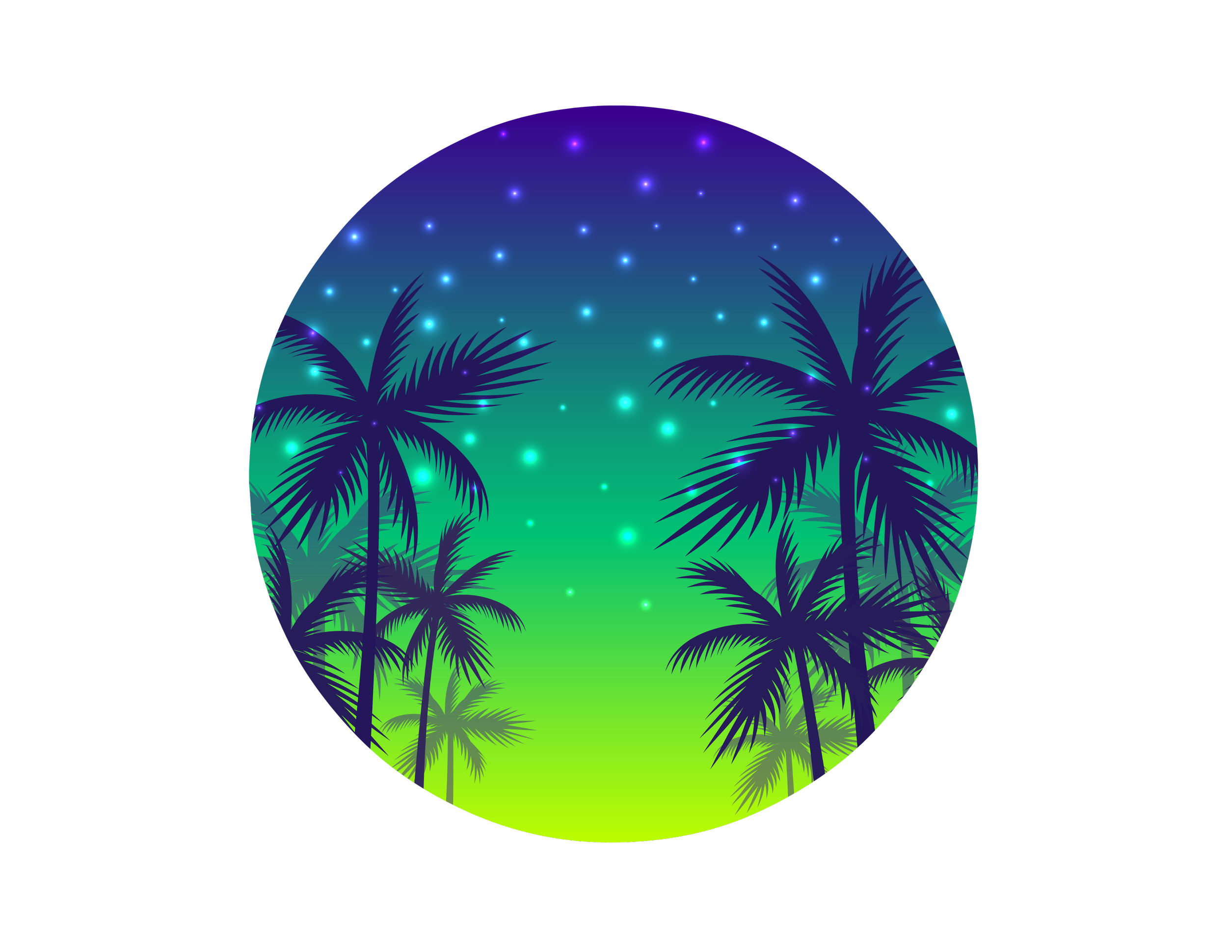 Palms At Night Keychain