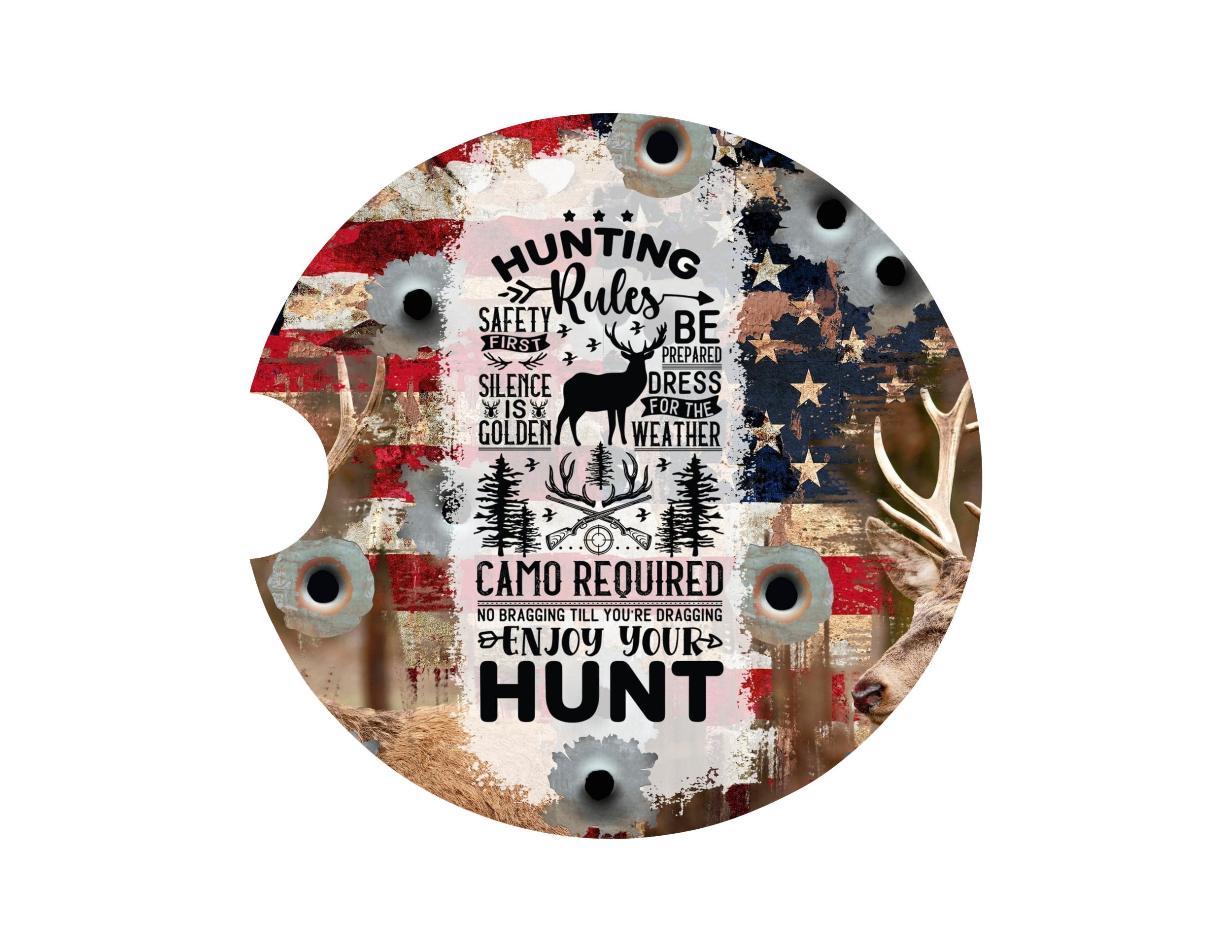 Hunting Rules Car Coaster Set