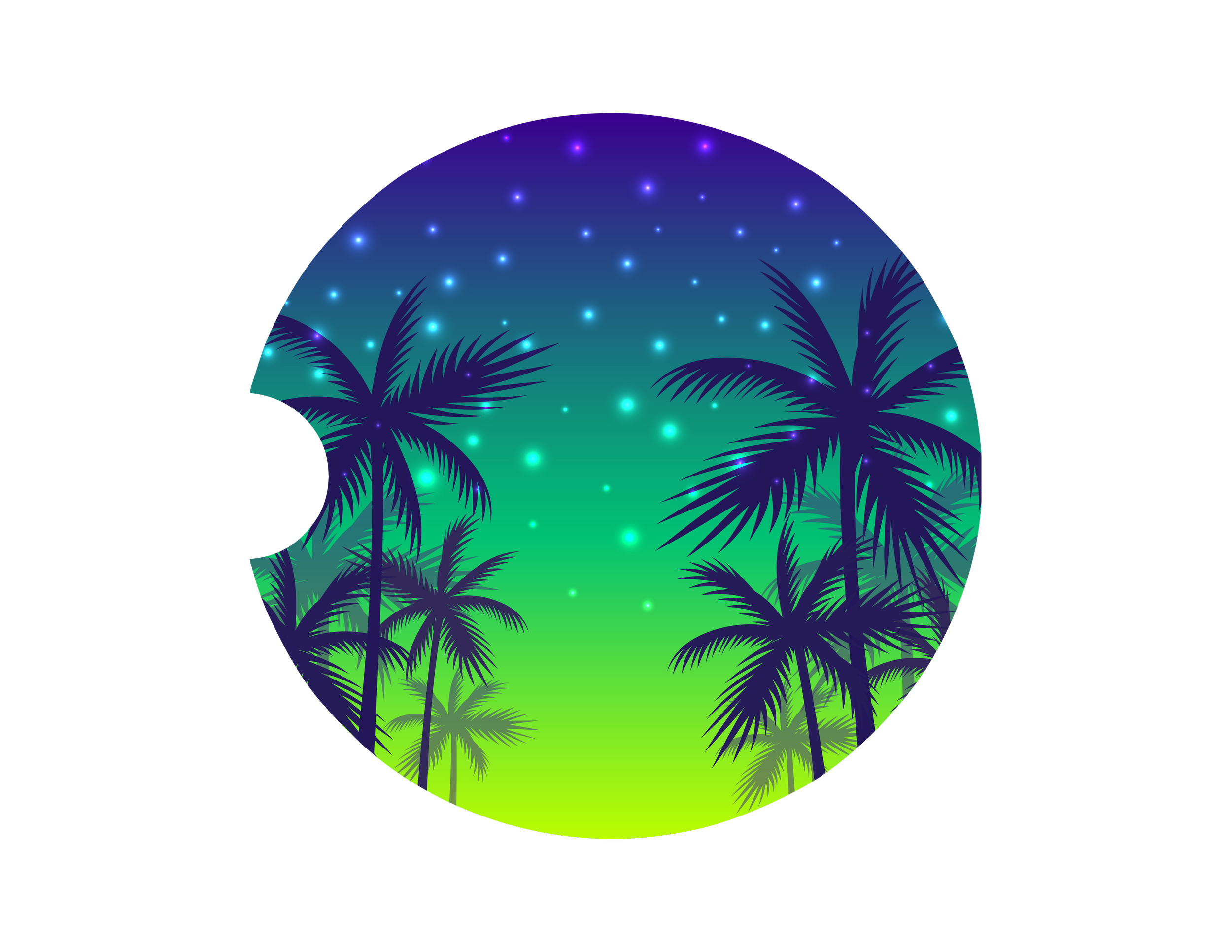 Palm Trees Car Coaster Set