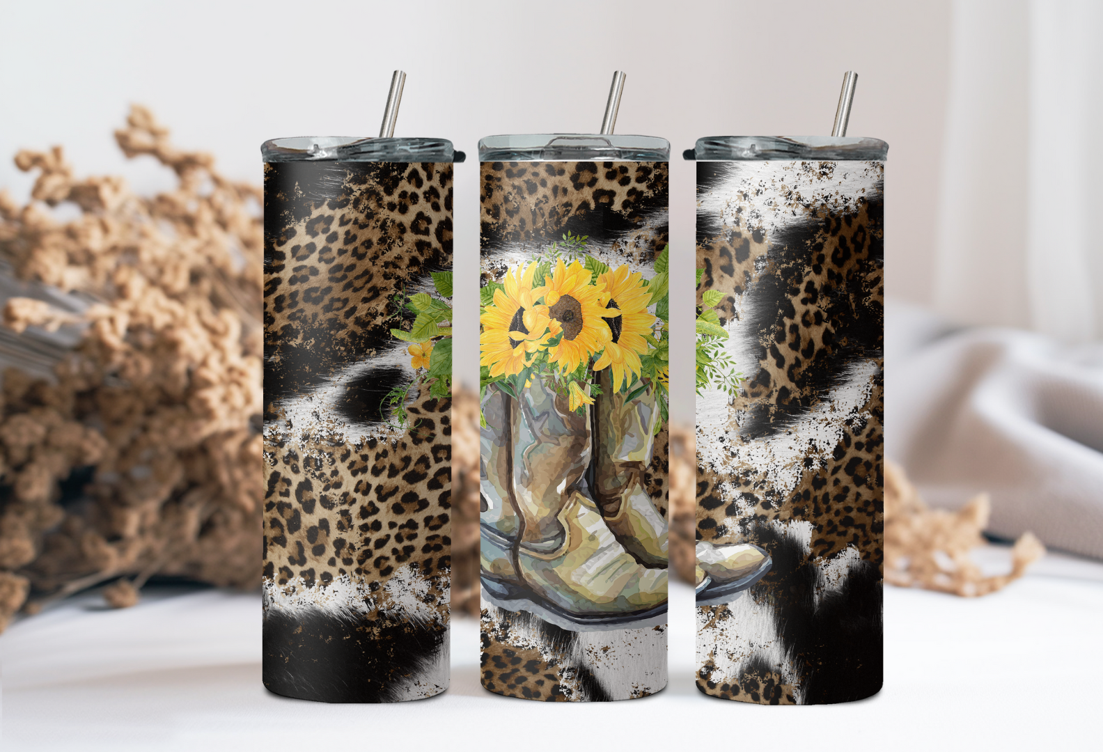Cowboy Boots & Sunflowers Tumbler