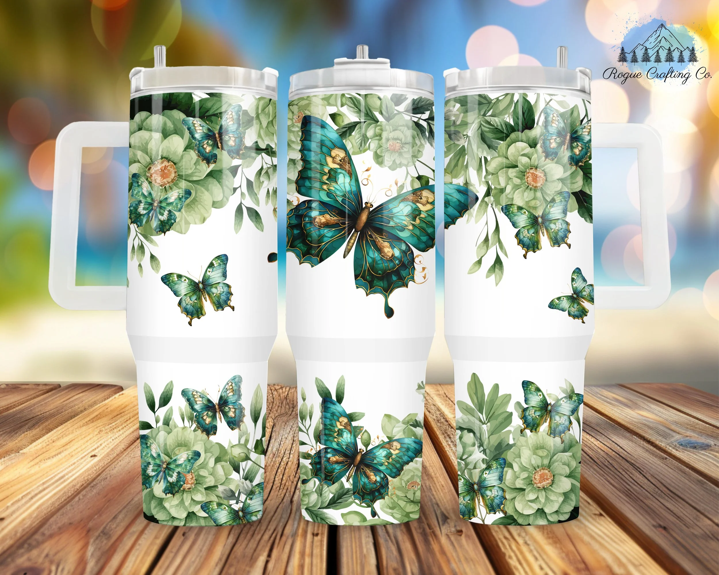 💚 Enchanting Green Butterflies Tumbler ✨🌿