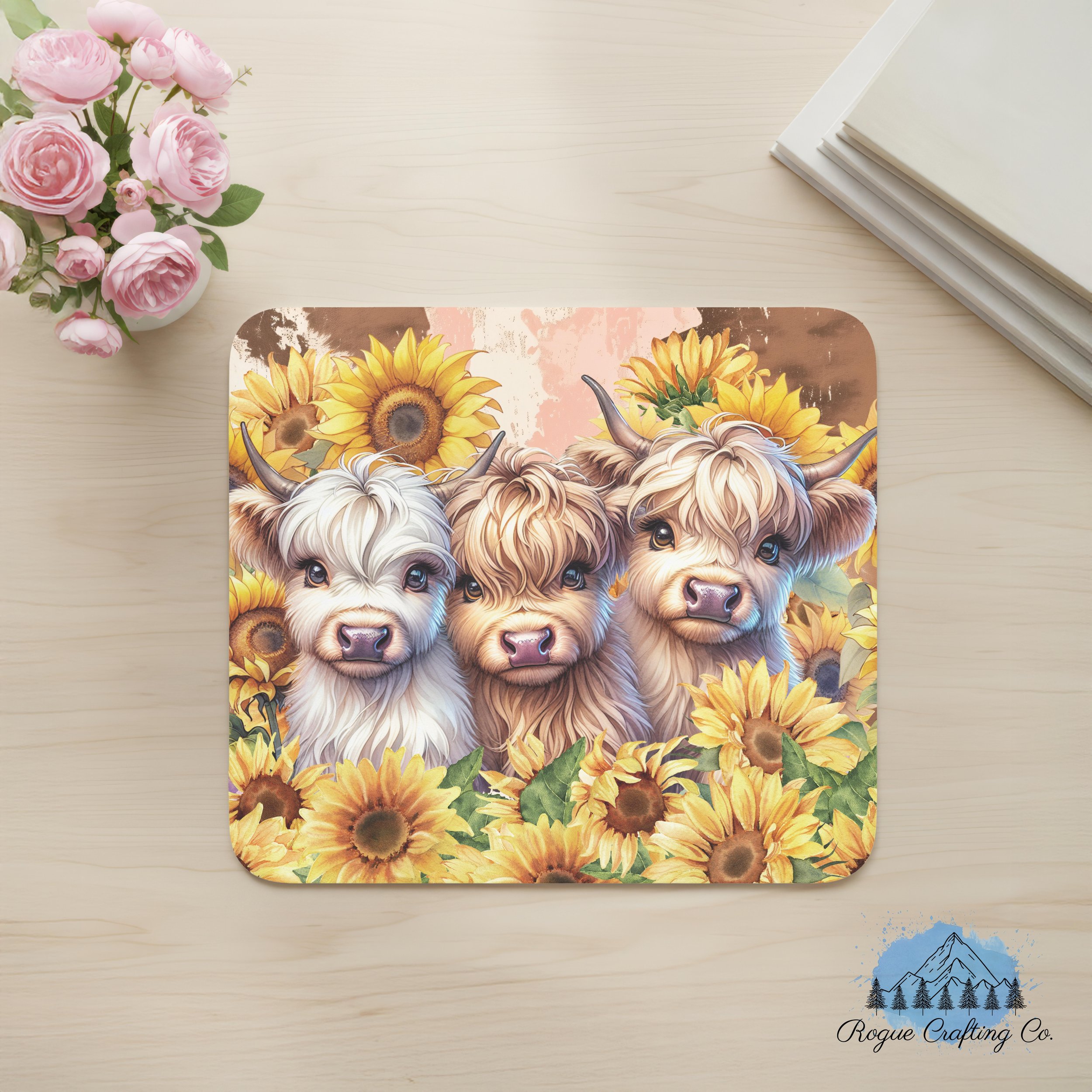 Sunflower Cow Trio 🐮🌻