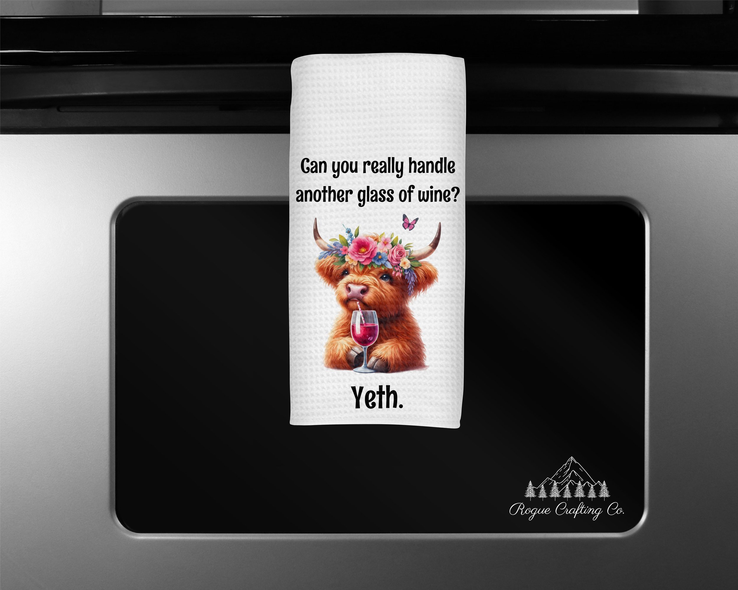 🍷 Say Yeth to Wine Waffle-Weave Towel