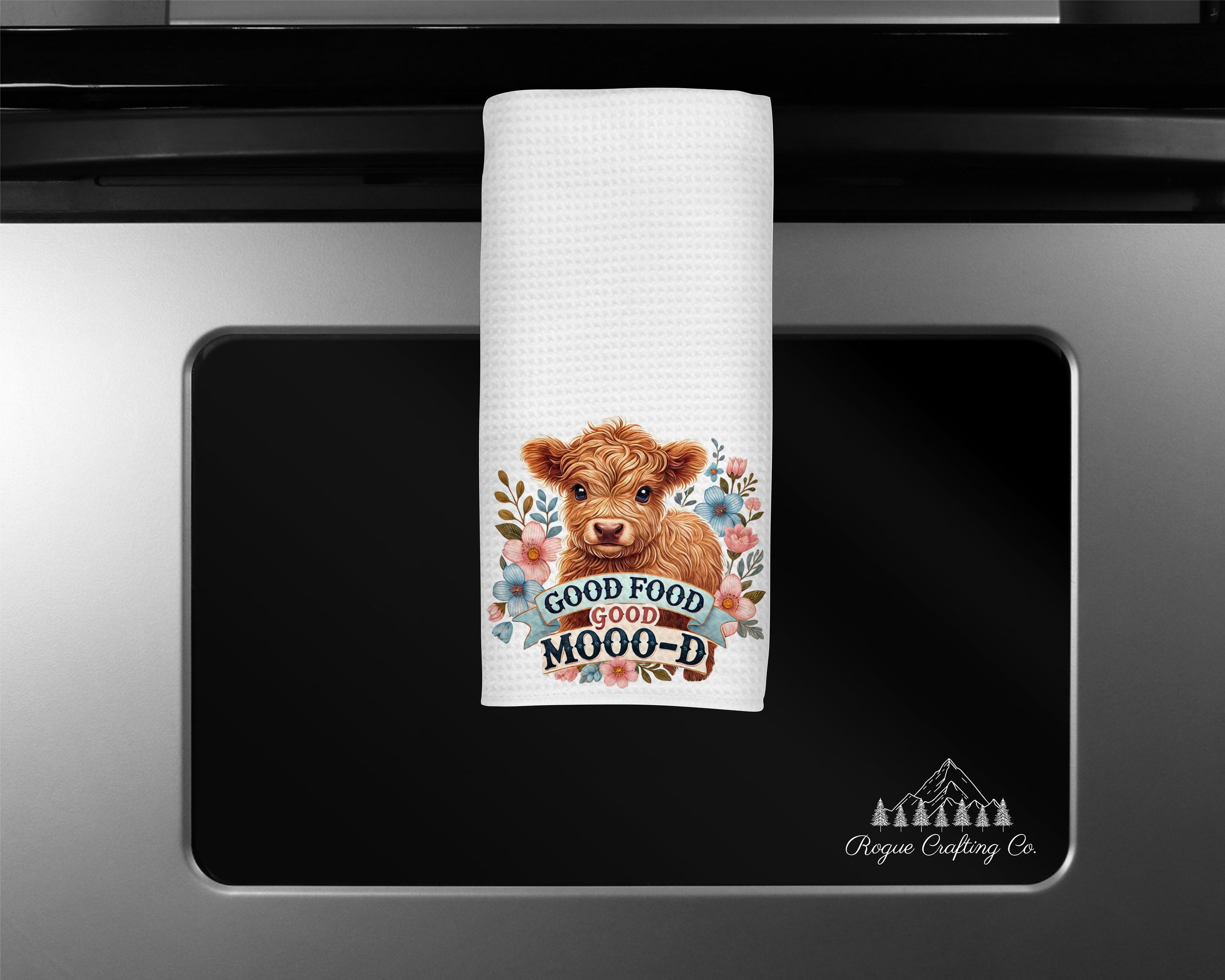 🌾 Good Food Good Mooo-d Waffle-Weave Towel
