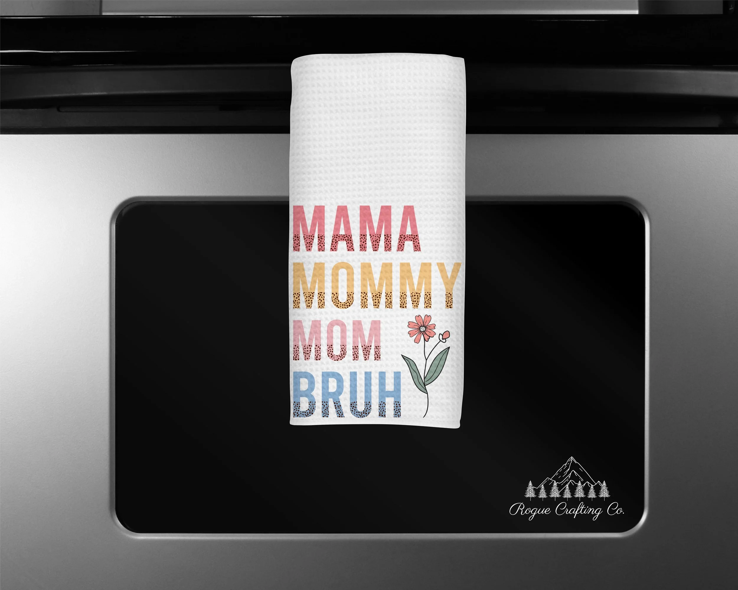 🌸 Mama Mommy Mom Bruh Waffle-Weave Towel