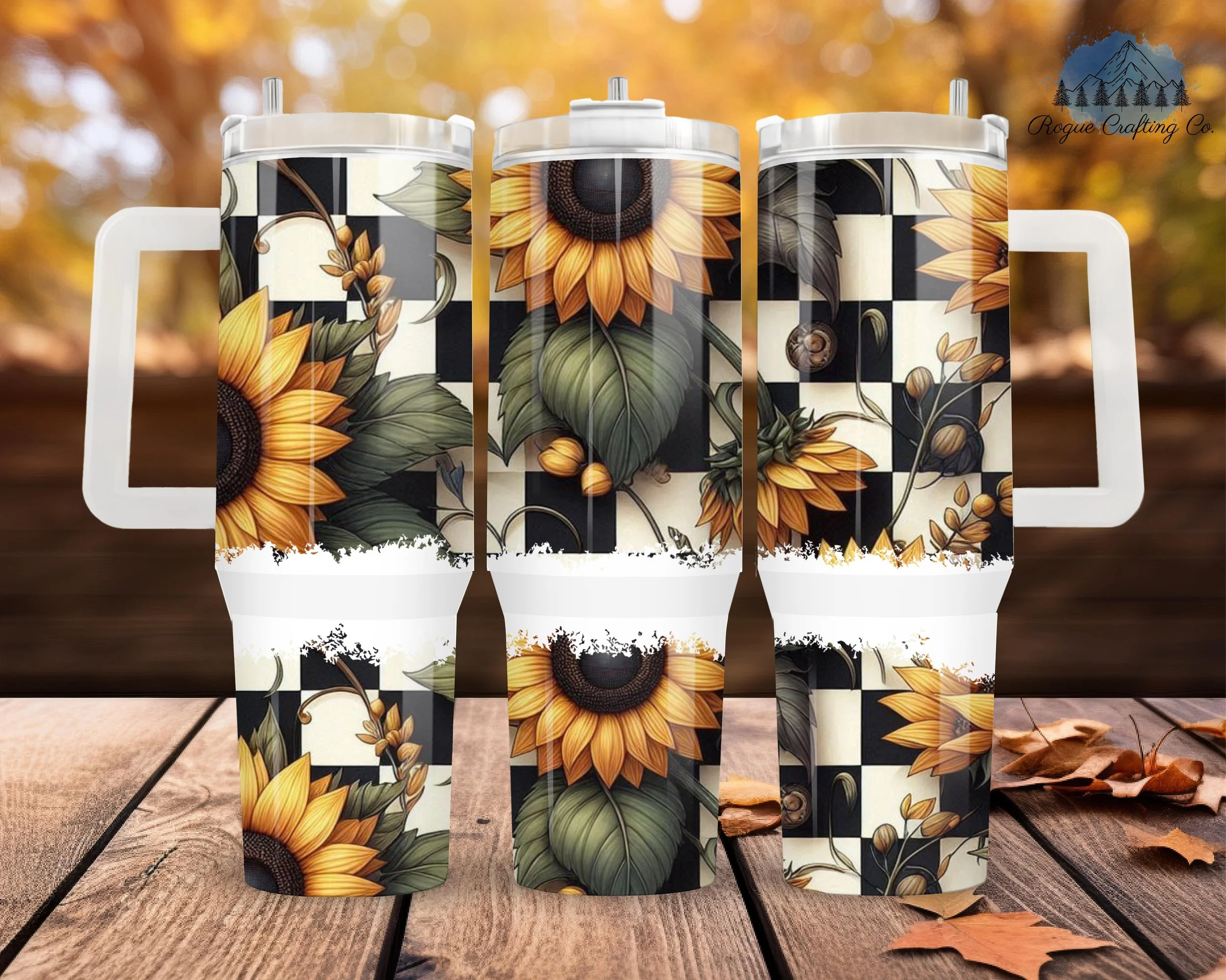 🌻 Retro Sunflower Picnic Tumbler 🏁✨