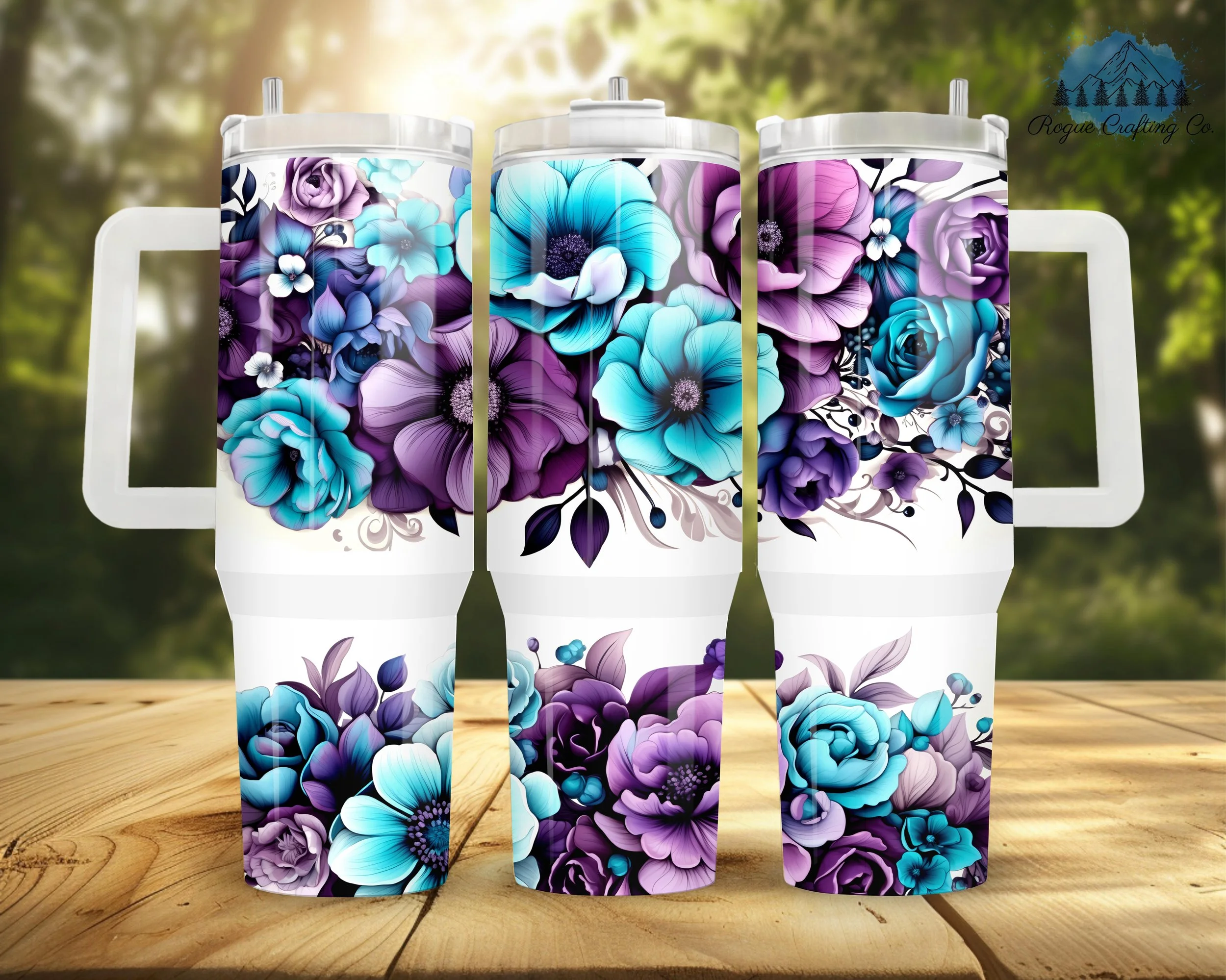 💜 Midnight Blooms Tumbler 💙✨