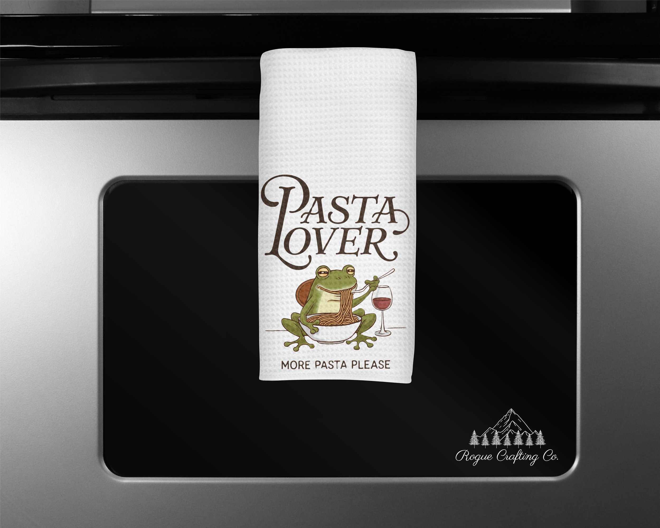 🐸 Pasta Lover Waffle-Weave Towel