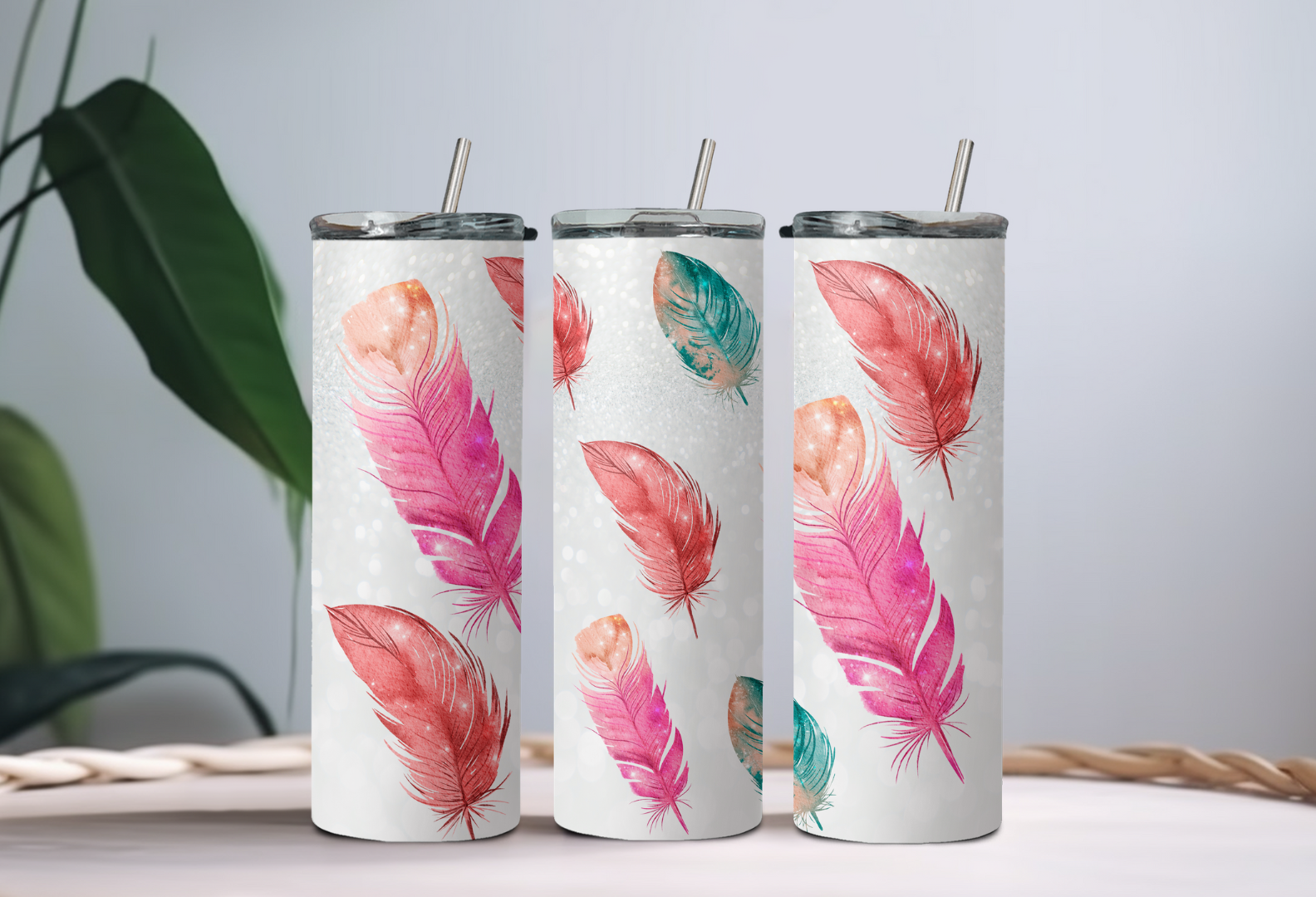 Vibrant Feathers Tumbler