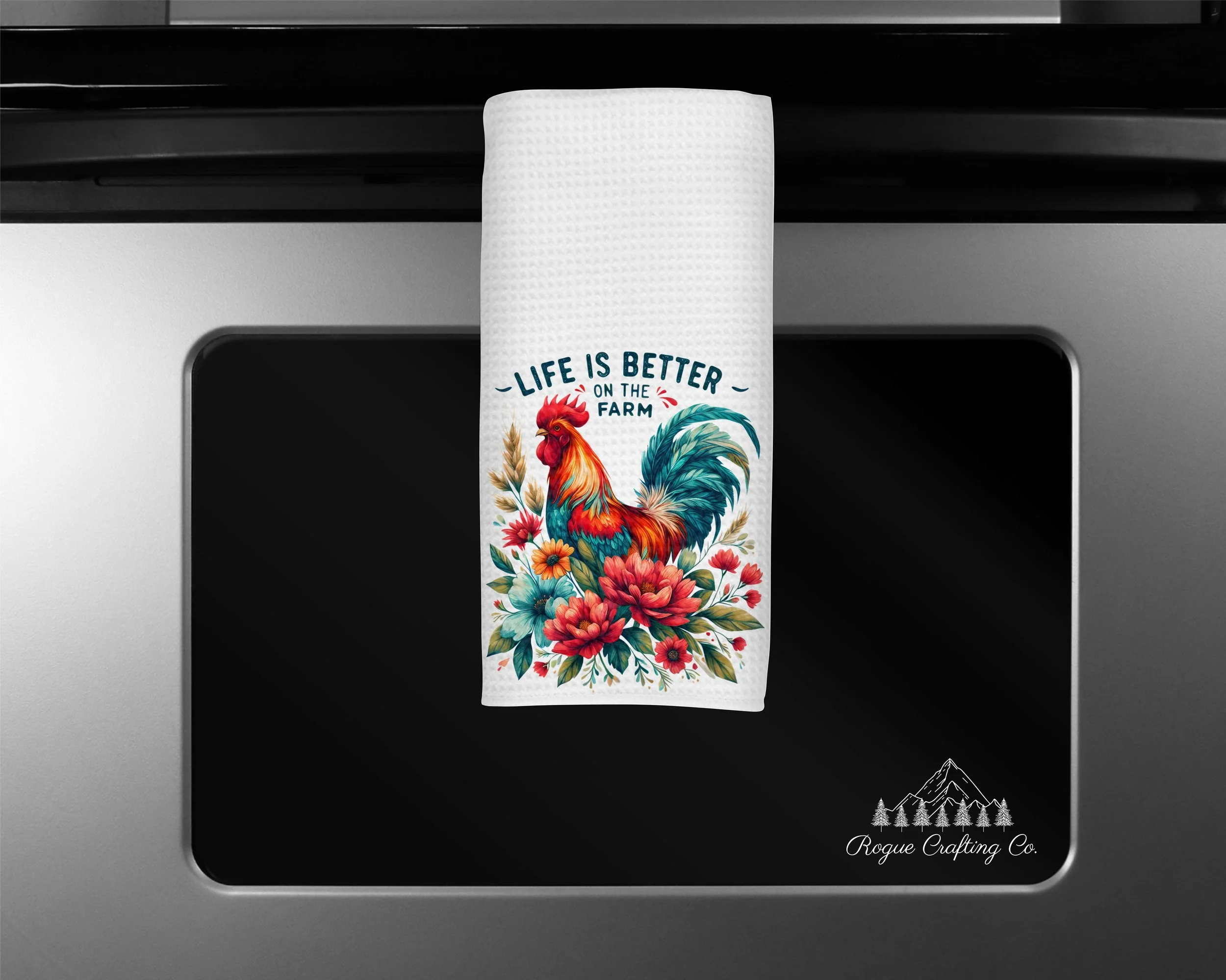 🌻 Life is Better on the Farm (Wildflower & Wheat) Waffle-Weave Towel