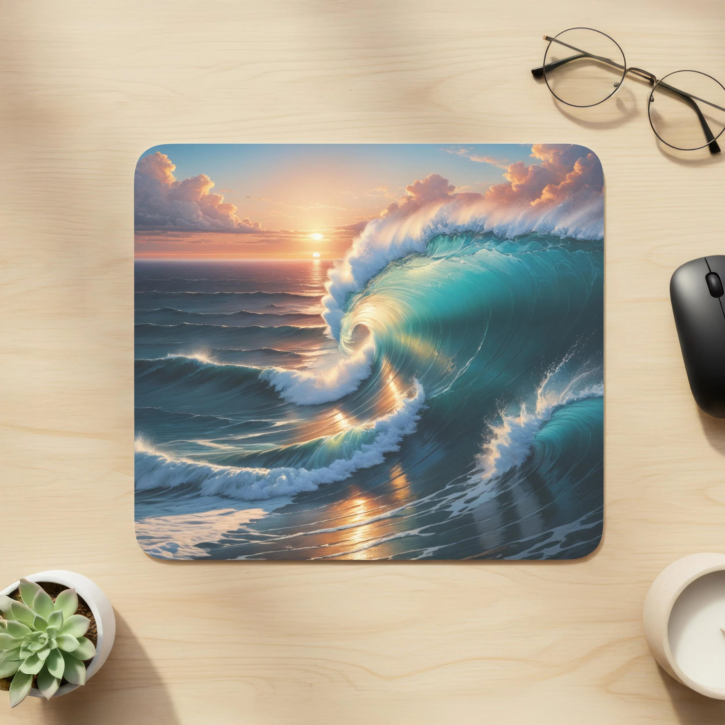 Ocean Wave Sunset 🌊