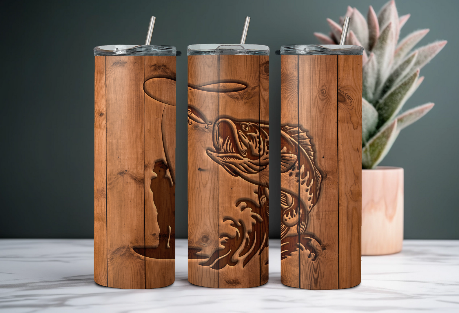 Engraved Fisherman Tumbler