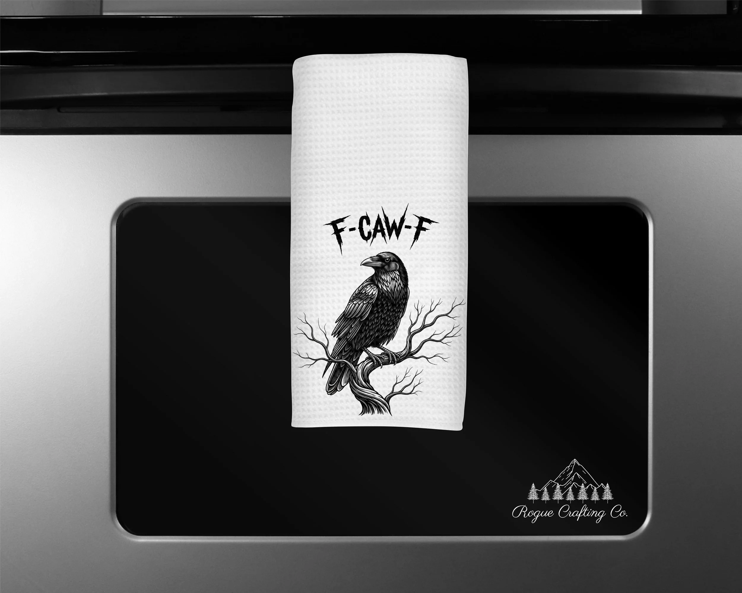 🐦 F-Caw-F Waffle-Weave Towel