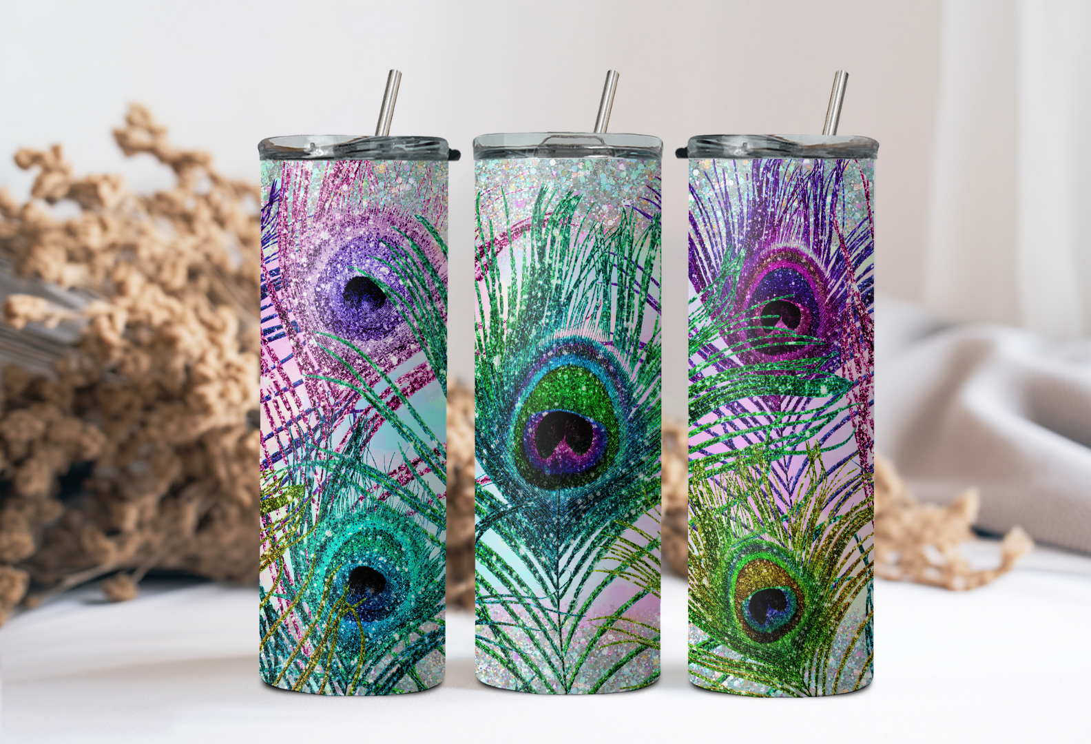 Peacock Feathers Tumbler