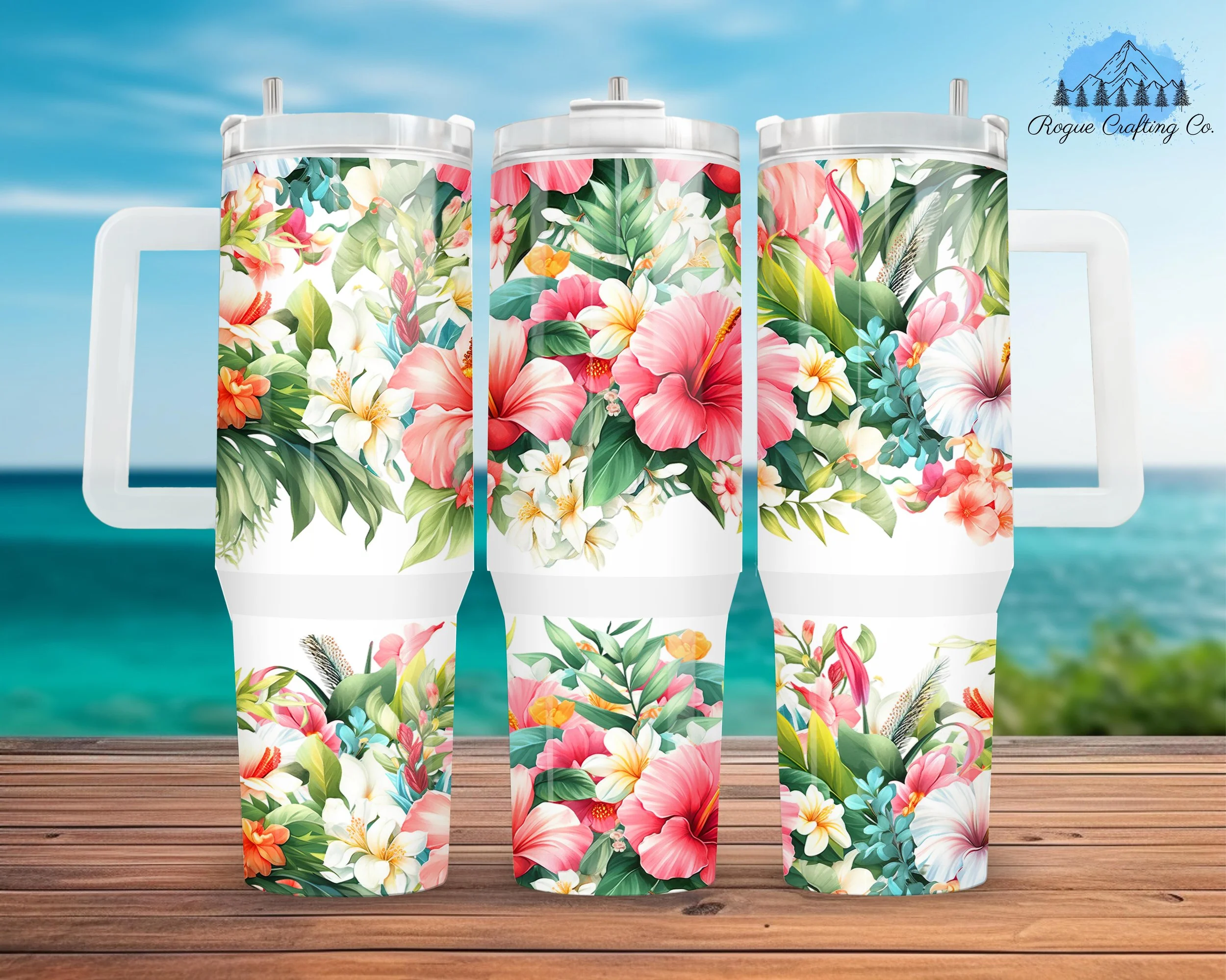 🌺 Vibrant Tropical Garden Tumbler 🌿✨