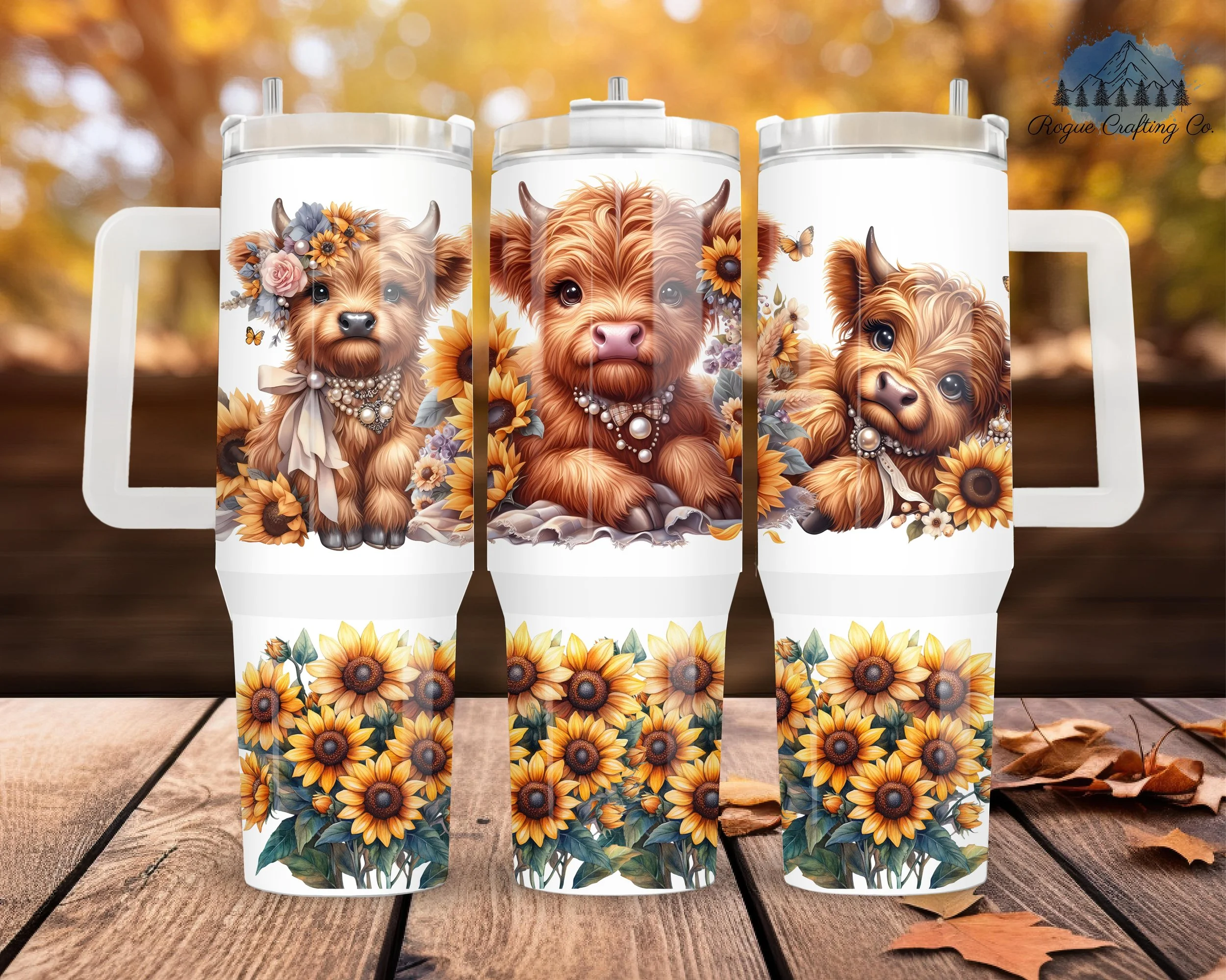 🌻 Sunflower Cow Trio Tumbler 🐮✨