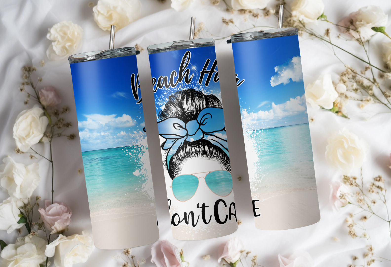 Beach Hair Don't Care Tumbler