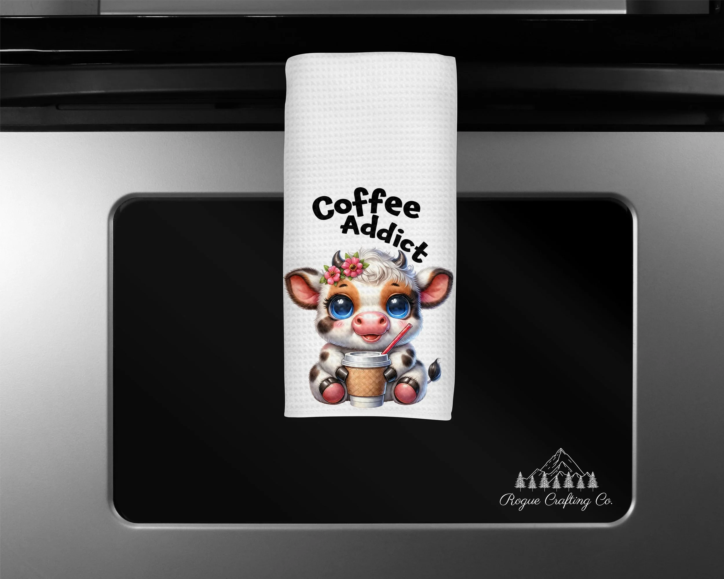 ☕ Coffee Addict Waffle-Weave Towel
