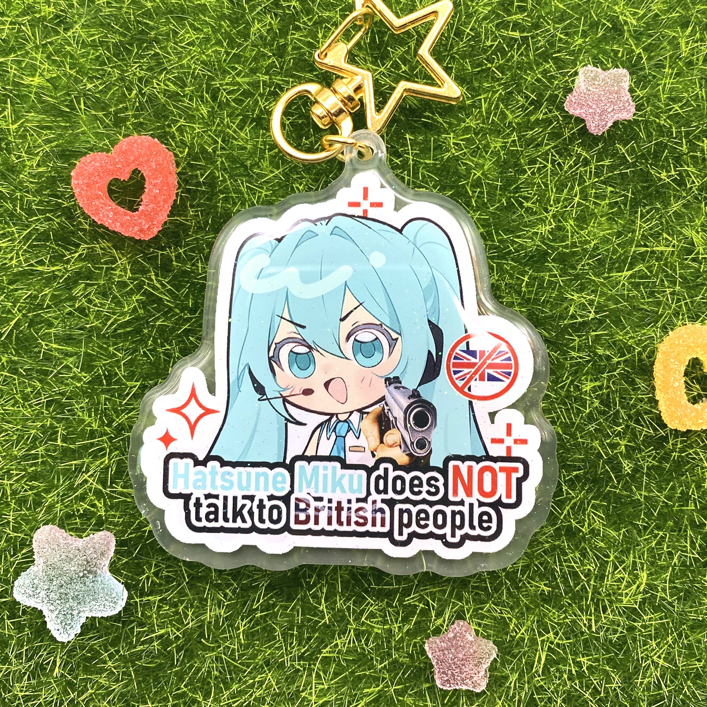 Hatsune Miku Does NOT Talk to British People Keychain