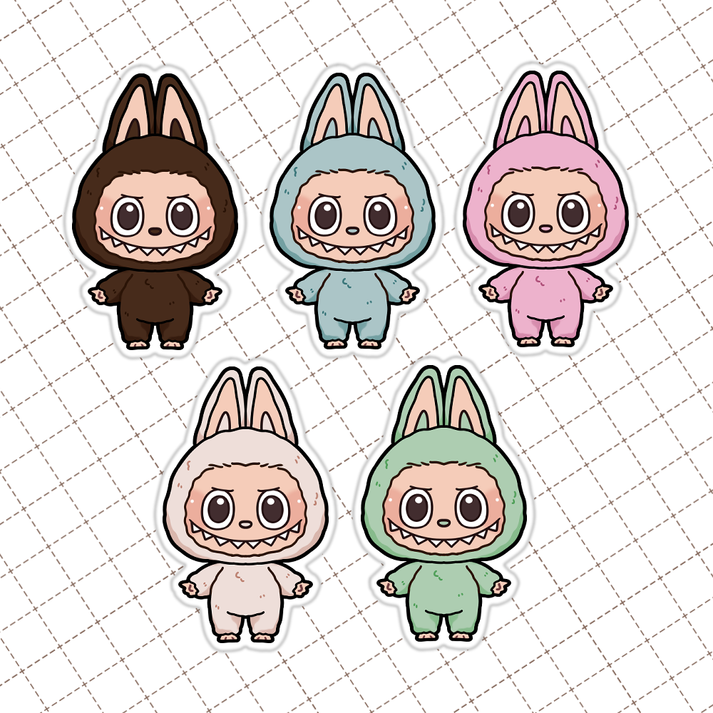 Labubu Glitter Vinyl Stickers